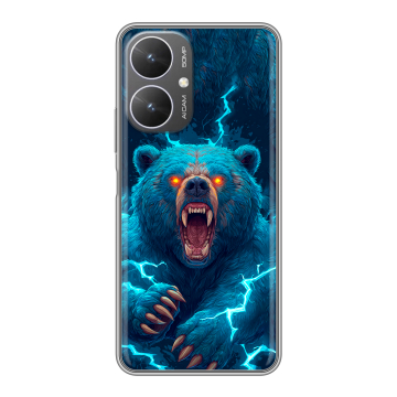 Силиконовый чехол на Xiaomi Redmi 13R 5G с принтом Медведь Силиконовый чехол на Xiaomi Redmi 13R 5G с принтом Медведь