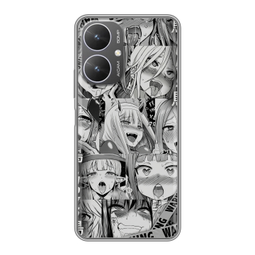Силиконовый чехол на Xiaomi Redmi 13R 5G с принтом Ahegao Ахегао Аниме Силиконовый чехол на Xiaomi Redmi 13R 5G с принтом Ahegao Ахегао Аниме