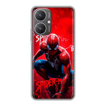 Силиконовый чехол на Xiaomi Redmi 13R 5G с принтом Spiderman Человек паук