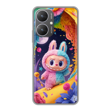 Силиконовый чехол на Xiaomi Redmi 13R 5G с принтом Labubu Лабубу Силиконовый чехол на Xiaomi Redmi 13R 5G с принтом Labubu Лабубу