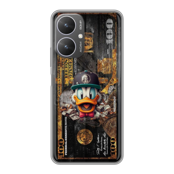 Силиконовый чехол на Xiaomi Redmi 13R 5G с принтом Дональд Дак Доллар