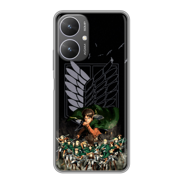 Силиконовый чехол на Xiaomi Redmi 13R 5G с принтом Атака титанов Силиконовый чехол на Xiaomi Redmi 13R 5G с принтом Атака титанов