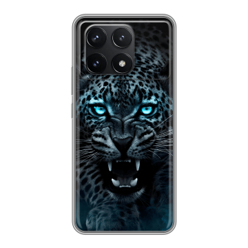 Силиконовый чехол на Xiaomi Redmi K70 5G с принтом Темный леопард Силиконовый чехол на Xiaomi Redmi K70 5G с принтом Темный леопард