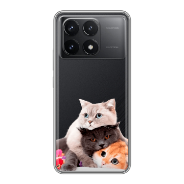 Силиконовый чехол на Xiaomi Redmi K70 5G с принтом Кошки Силиконовый чехол на Xiaomi Redmi K70 5G с принтом Кошки