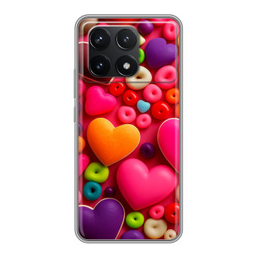Силиконовый чехол на Xiaomi Redmi K70 5G с принтом Сердечки Силиконовый чехол на Xiaomi Redmi K70 5G с принтом Сердечки
