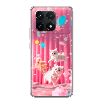 Силиконовый чехол на Xiaomi Redmi K70 5G с принтом милые котики