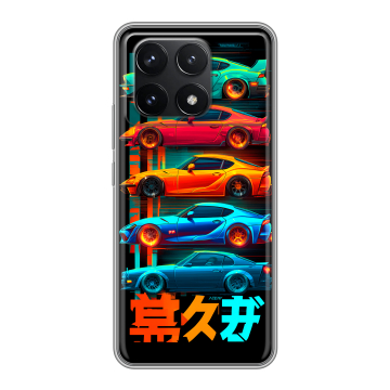 Силиконовый чехол на Xiaomi Redmi K70 5G с принтом машины тачки