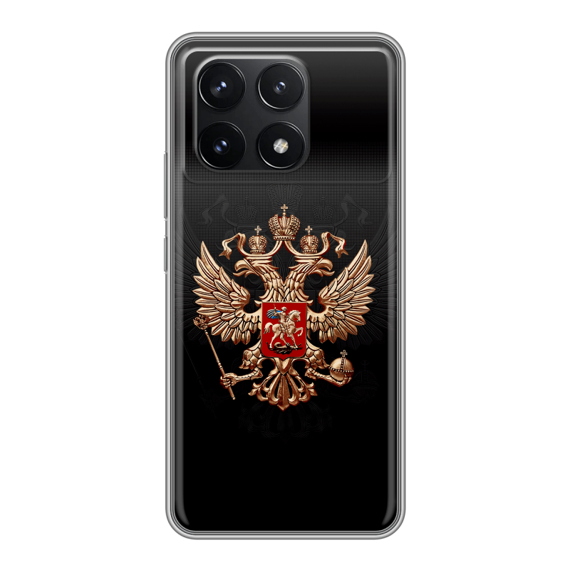 Силиконовый чехол на Xiaomi Redmi K70 5G с принтом Герб России Силиконовый чехол на Xiaomi Redmi K70 5G с принтом Герб России