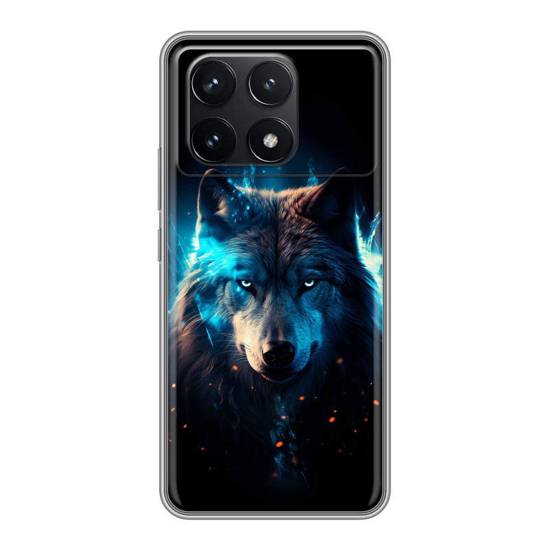 Силиконовый чехол на Xiaomi Redmi K70 5G с принтом Волк ночной Силиконовый чехол на Xiaomi Redmi K70 5G с принтом Волк ночной