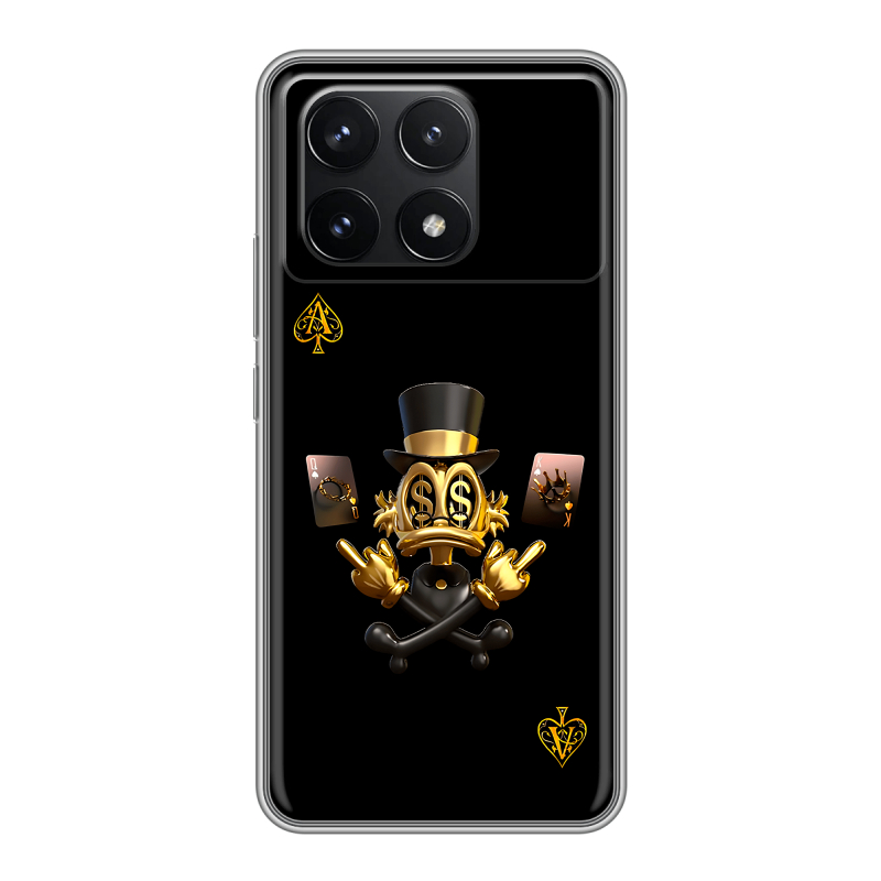 Силиконовый чехол на Xiaomi Redmi K70 5G с принтом Золотой скрудж макдак Силиконовый чехол на Xiaomi Redmi K70 5G с принтом Золотой скрудж макдак