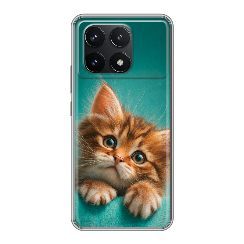 Силиконовый чехол на Xiaomi Redmi K70 5G с принтом котенок Силиконовый чехол на Xiaomi Redmi K70 5G с принтом котенок