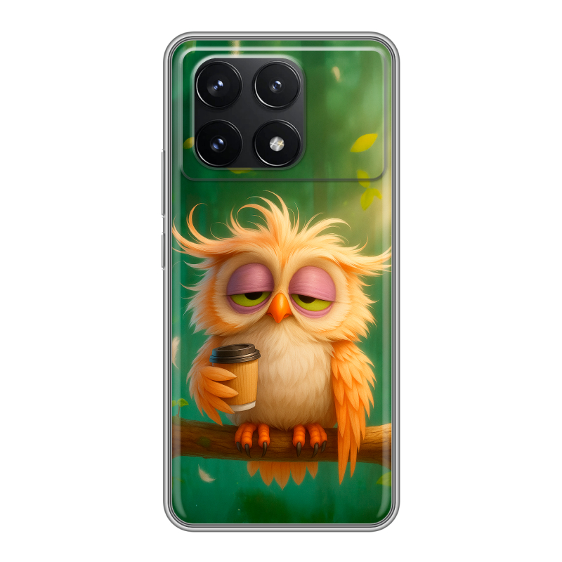 Силиконовый чехол на Xiaomi Redmi K70 5G с принтом сова Силиконовый чехол на Xiaomi Redmi K70 5G с принтом сова