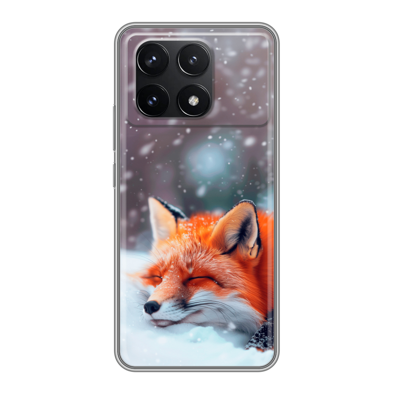 Силиконовый чехол на Xiaomi Redmi K70 5G с принтом лиса Силиконовый чехол на Xiaomi Redmi K70 5G с принтом лиса