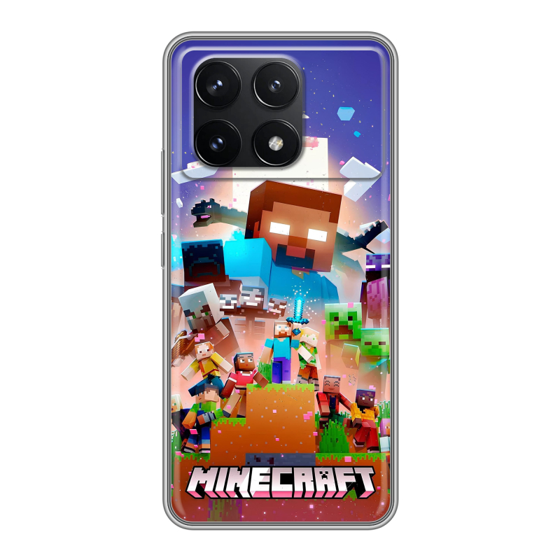 Силиконовый чехол на Xiaomi Redmi K70 5G с принтом Майнкрафт Minecraft Силиконовый чехол на Xiaomi Redmi K70 5G с принтом Майнкрафт Minecraft