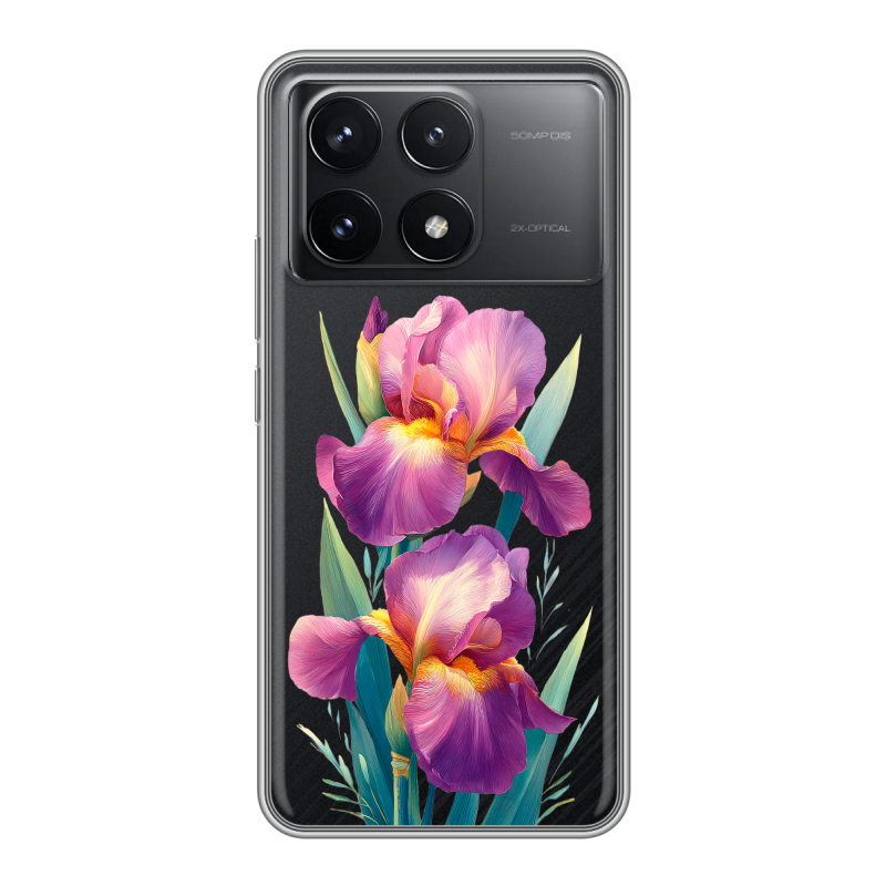 Силиконовый чехол на Xiaomi Redmi K70 5G с принтом Цветы орхидеи Силиконовый чехол на Xiaomi Redmi K70 5G с принтом Цветы орхидеи