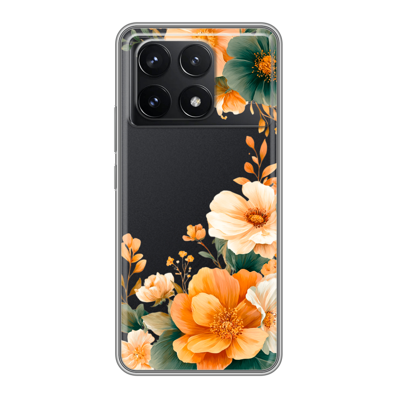 Силиконовый чехол на Xiaomi Redmi K70 5G с принтом Цветы принт Силиконовый чехол на Xiaomi Redmi K70 5G с принтом Цветы принт
