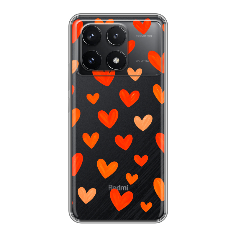 Силиконовый чехол на Xiaomi Redmi K70 5G с принтом Сердечки Силиконовый чехол на Xiaomi Redmi K70 5G с принтом Сердечки