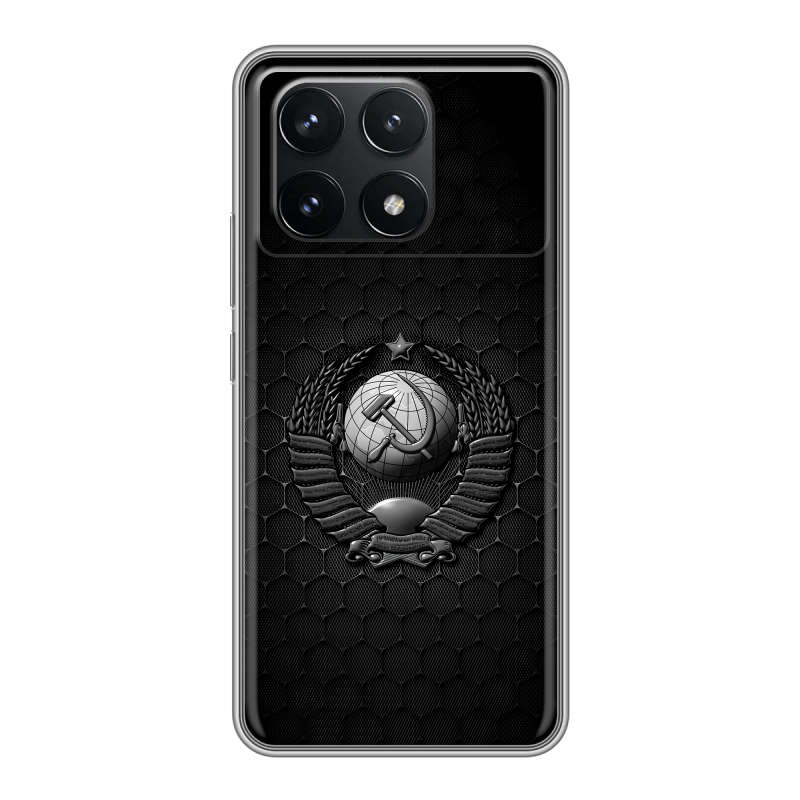 Силиконовый чехол на Xiaomi Redmi K70 5G с принтом Герб Флаг СССР Силиконовый чехол на Xiaomi Redmi K70 5G с принтом Герб Флаг СССР