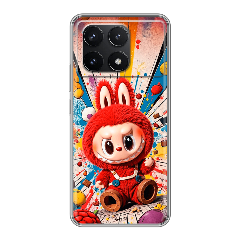 Силиконовый чехол на Xiaomi Redmi K70 5G с принтом Labubu Лабубу Силиконовый чехол на Xiaomi Redmi K70 5G с принтом Labubu Лабубу