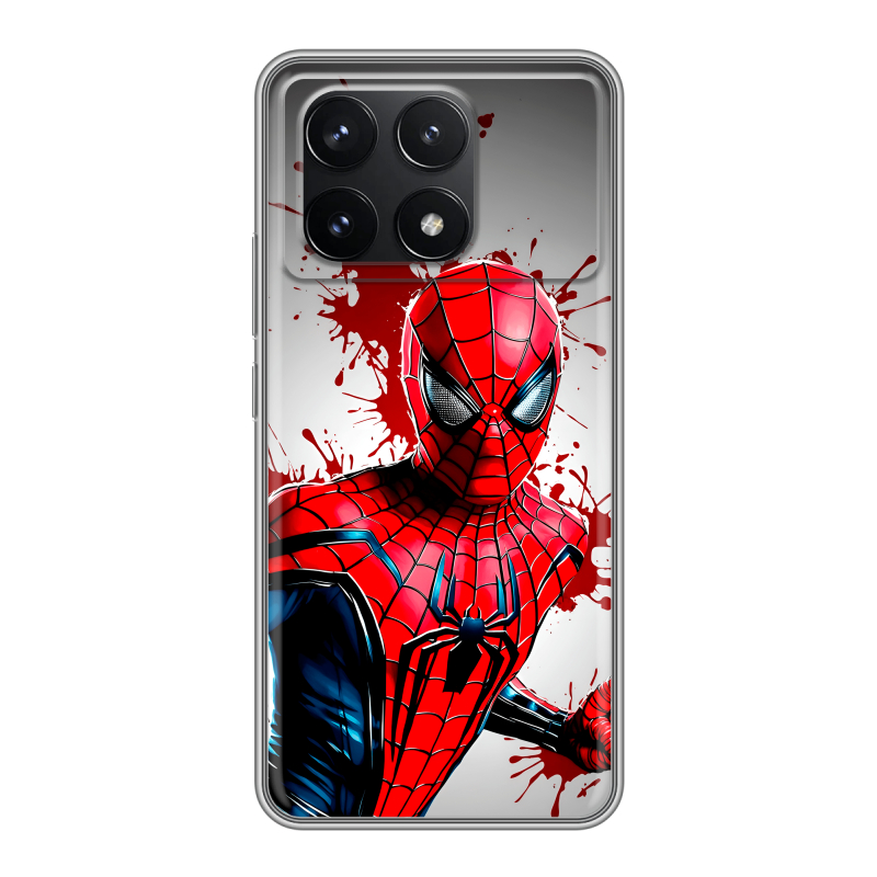 Силиконовый чехол на Xiaomi Redmi K70 5G с принтом Spiderman Человек паук Силиконовый чехол на Xiaomi Redmi K70 5G с принтом Spiderman Человек паук