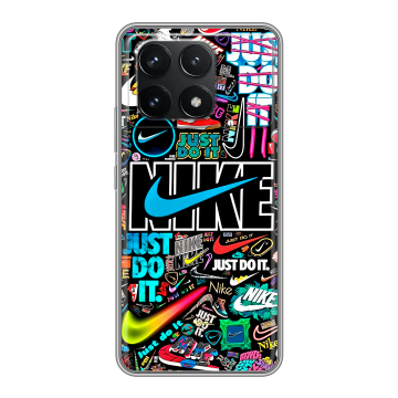 Силиконовый чехол на Xiaomi Redmi K70 Pro 5G с принтом найк nike черный Силиконовый чехол на Xiaomi Redmi K70 Pro 5G с принтом найк nike черный