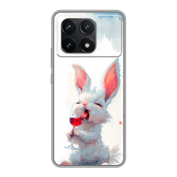 Силиконовый чехол на Xiaomi Redmi K70 Pro 5G с принтом кролик зайчик