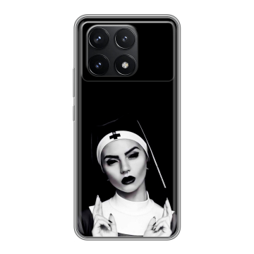 Силиконовый чехол на Xiaomi Redmi K70 Pro 5G с принтом монашка Силиконовый чехол на Xiaomi Redmi K70 Pro 5G с принтом монашка