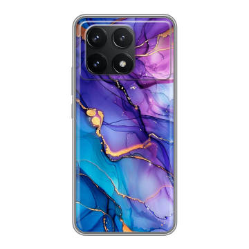 Силиконовый чехол на Xiaomi Redmi K70 Pro 5G с принтом синий мрамор Силиконовый чехол на Xiaomi Redmi K70 Pro 5G с принтом синий мрамор