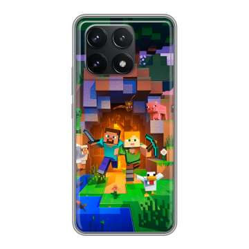 Силиконовый чехол на Xiaomi Redmi K70 Pro 5G с принтом Майнкрафт Minecraft Силиконовый чехол на Xiaomi Redmi K70 Pro 5G с принтом Майнкрафт Minecraft