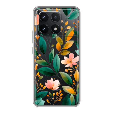 Силиконовый чехол на Xiaomi Redmi K70 Pro 5G с принтом Цветы паттерн