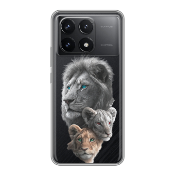 Силиконовый чехол на Xiaomi Redmi K70 Pro 5G с принтом Львы