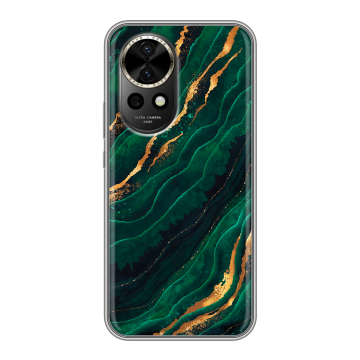 Силиконовый чехол на Huawei Nova 12 с принтом Мрамор зеленое золото Силиконовый чехол на Huawei Nova 12 с принтом Мрамор зеленое золото