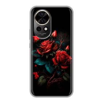 Силиконовый чехол на Huawei Nova 12 с принтом Розы красные