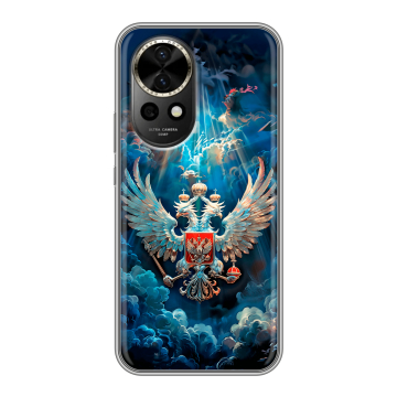 Силиконовый чехол на Huawei Nova 12 с принтом Герб флаг России