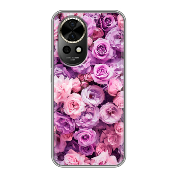 Силиконовый чехол на Huawei Nova 12 с принтом лавандовые розы