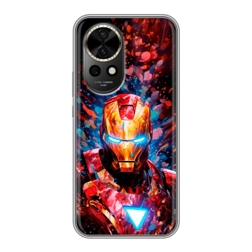Силиконовый чехол на Huawei Nova 12 с принтом Железный человек Ironman