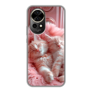 Силиконовый чехол на Huawei Nova 12 с принтом котята котики