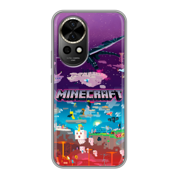 Силиконовый чехол на Huawei Nova 12 с принтом Майнкрафт Minecraft