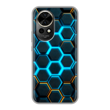 Силиконовый чехол на Huawei Nova 12 с принтом Неоновые соты Силиконовый чехол на Huawei Nova 12 с принтом Неоновые соты