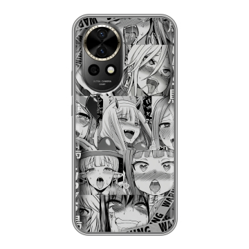 Силиконовый чехол на Huawei Nova 12 с принтом Ahegao Ахегао Аниме