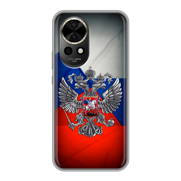 Силиконовый чехол на Huawei Nova 12 с принтом Флаг России