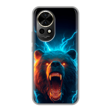 Силиконовый чехол на Huawei Nova 12 с принтом Медведь