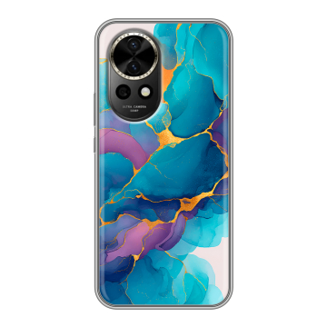 Силиконовый чехол на Huawei Nova 12 с принтом Мрамор блестки