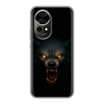 Силиконовый чехол на Huawei Nova 12 с принтом Волк