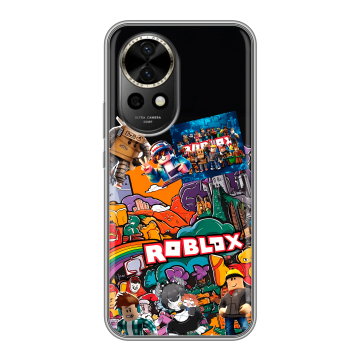 Силиконовый чехол на Huawei Nova 12 с принтом Roblox Роблокс