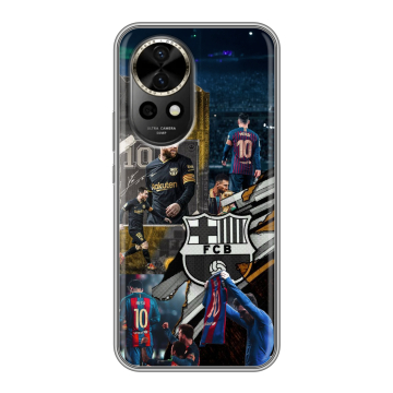 Силиконовый чехол на Huawei Nova 12 с принтом Messi Barcelona