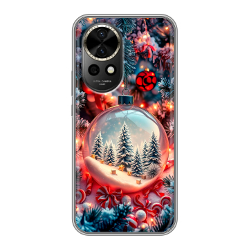 Силиконовый чехол на Huawei Nova 12 с принтом Новый год
