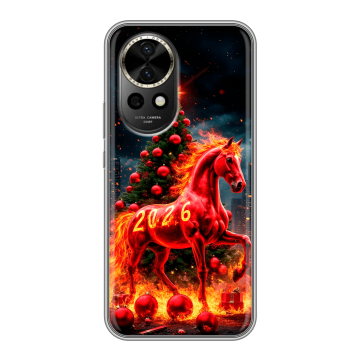 Силиконовый чехол на Huawei Nova 12 с принтом Новый год