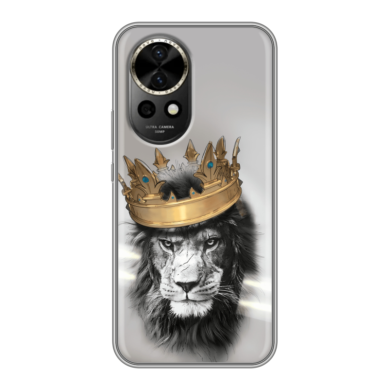 Силиконовый чехол на Huawei Nova 12 с принтом Лев с короной Силиконовый чехол на Huawei Nova 12 с принтом Лев с короной