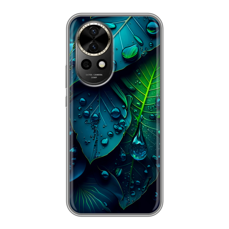 Силиконовый чехол на Huawei Nova 12 с принтом Листья Силиконовый чехол на Huawei Nova 12 с принтом Листья